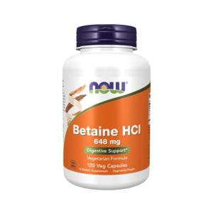 NOW BETAINE HCL 648MG X 120 CAPSULES